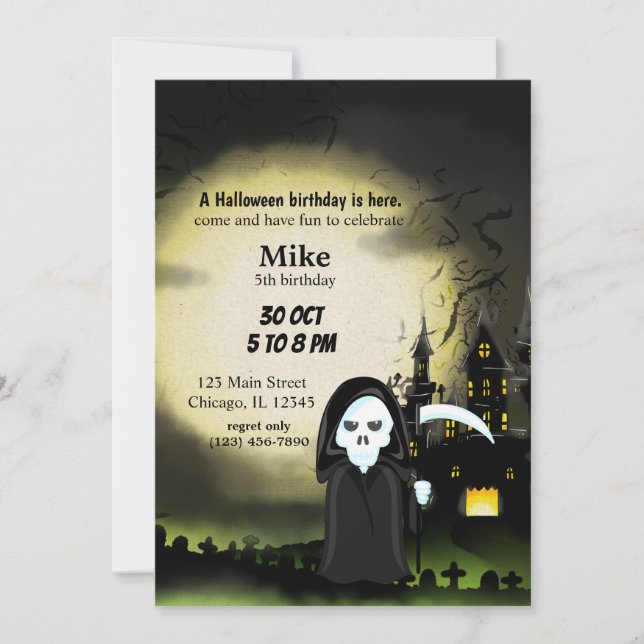 Cute Halloween party Devil Skeleton Invitation (Front)