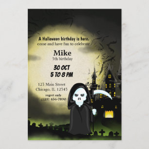 Cute Halloween party Devil Skeleton Invitation