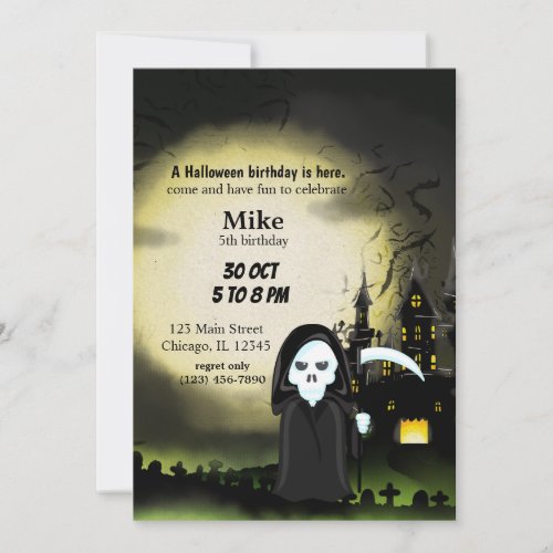 Cute Halloween party Devil Skeleton Invitation
