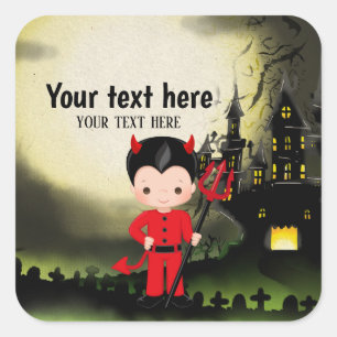 Cute Halloween party Devil Square Sticker