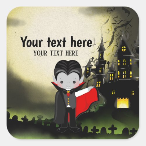 Cute Halloween party Dracula Square Sticker