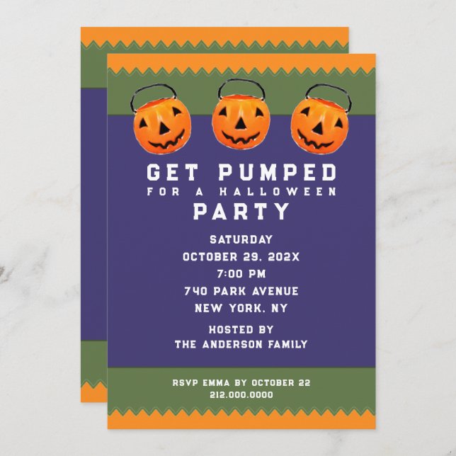 Cute Halloween Party Invitation (Front/Back)