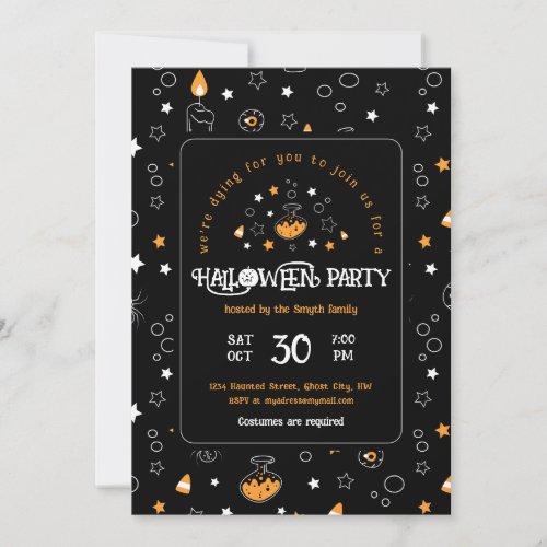 cute halloween party invitation