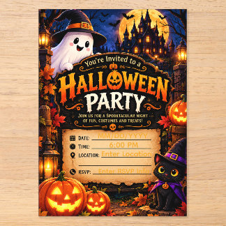 Cute Halloween Party Invitation Template | Spooky