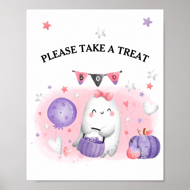 Cute Halloween Party Little Boo Favor Sign  (Front)