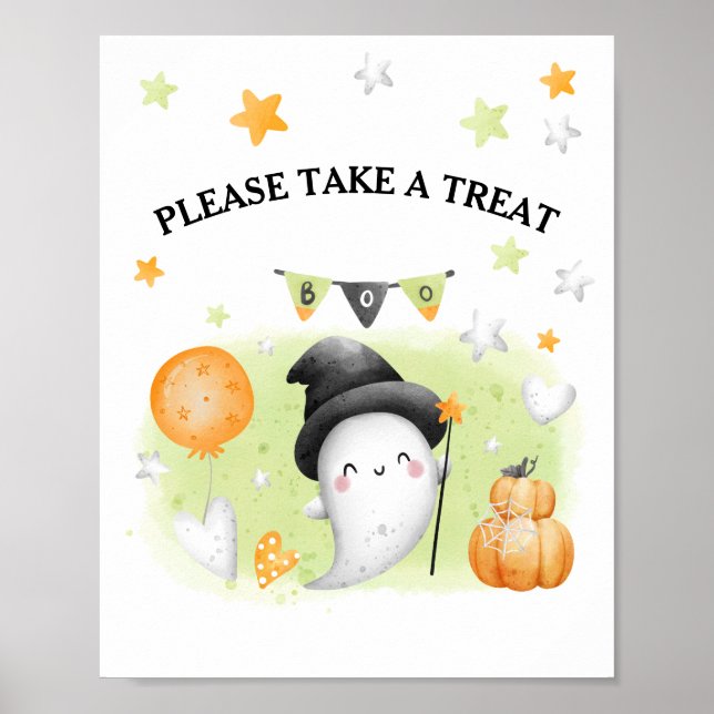 Cute Halloween Party Little Boo Favor Sign  (Front)