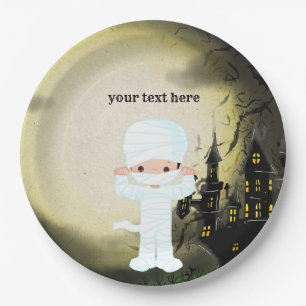 Cute Halloween party Mummy Paper Plates