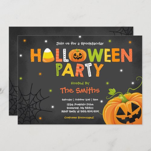 Cute Halloween Party Spooktacular Halloween Party Invitation
