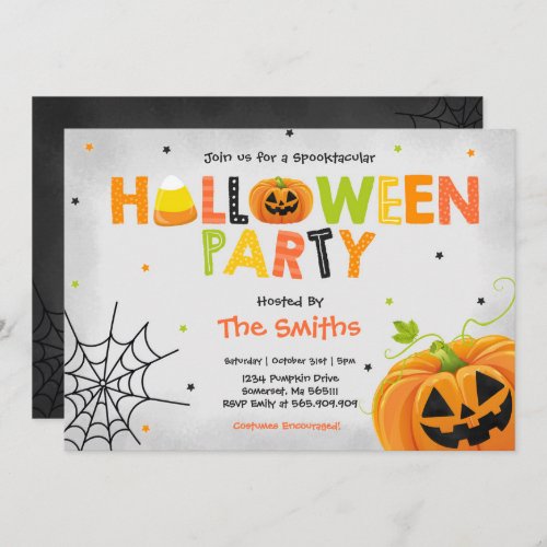 Cute Halloween Party Spooktacular Halloween Party Invitation