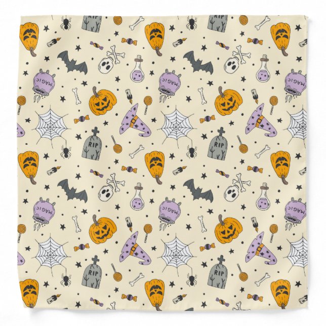 Cute Halloween Pattern Bandana (Front)