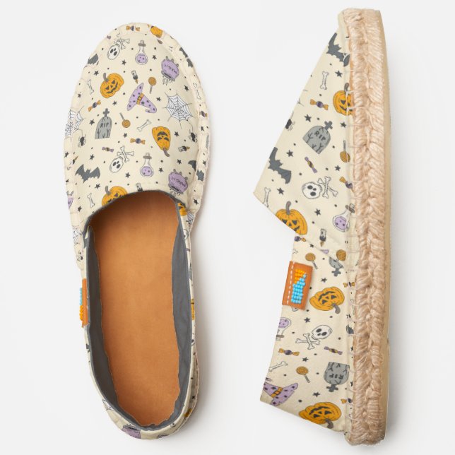Cute Halloween Pattern Espadrilles (Side)