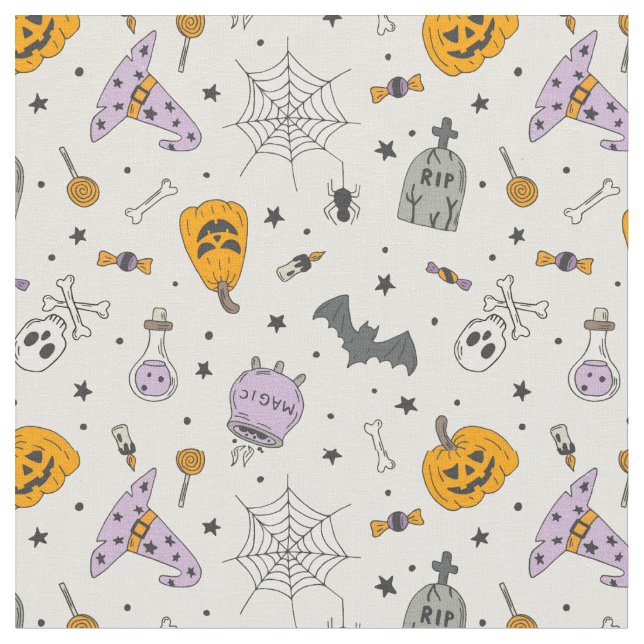 Cute Halloween Pattern Fabric (Close Up)