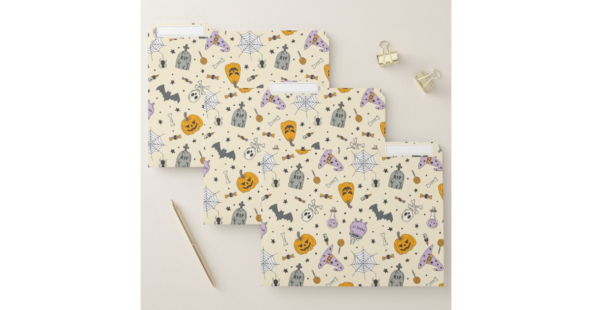 Cute Halloween Pattern File Folder | Zazzle