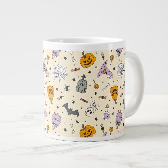 Cute Halloween Pattern Giant Coffee Mug (Front Right)