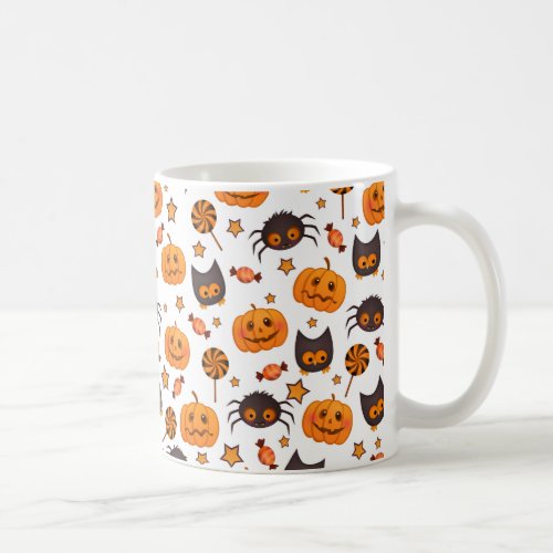 Cute Halloween Pattern Illustration Coffee Mug