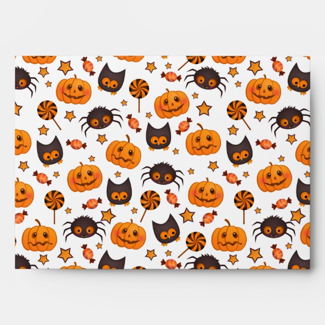 Cute Halloween Pattern Illustration Envelope (Front)