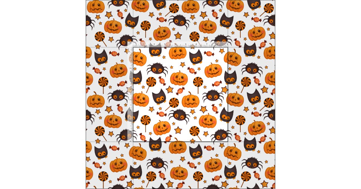 Cute Halloween Pattern Illustration Fabric | Zazzle