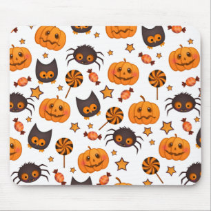 Cute Halloween Pattern Illustration Mouse Pad
