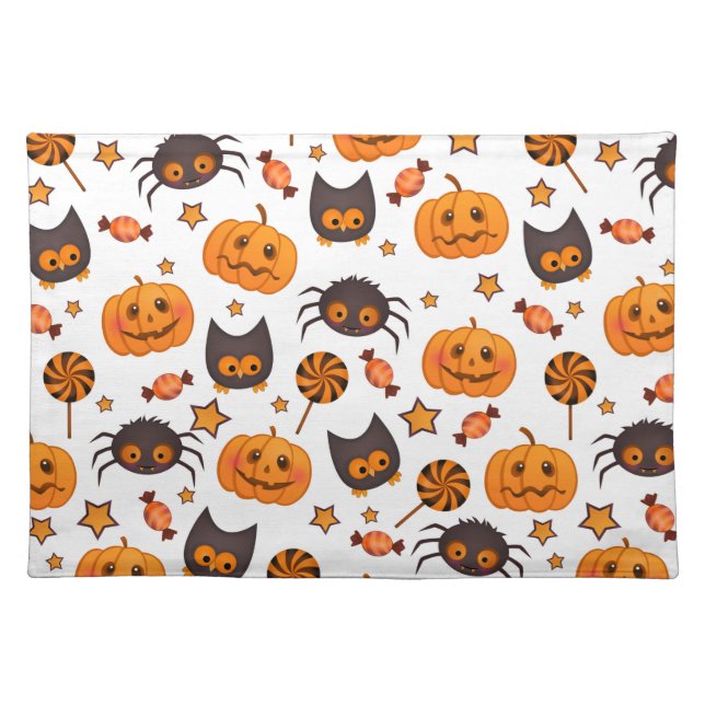 Cute Halloween Pattern Illustration Placemat (Front)