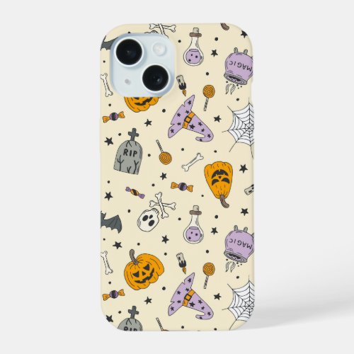 Cute Halloween Pattern iPhone 15 Case