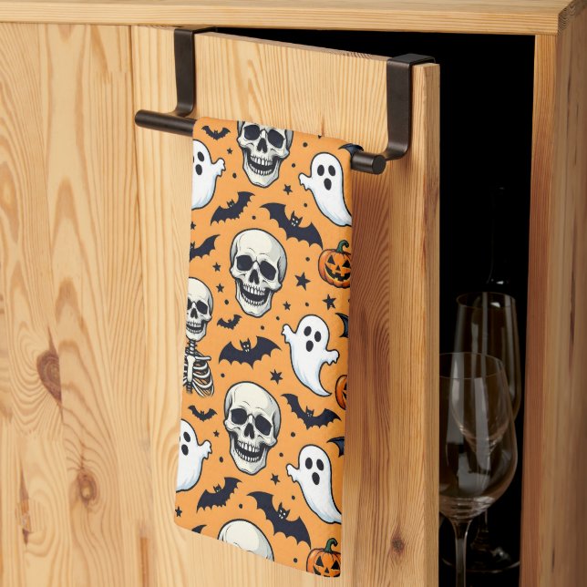  Cute Halloween Pattern Kitchen Towel (Thirds Fold)
