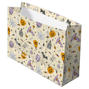 Cute Halloween Pattern Large Gift Bag
