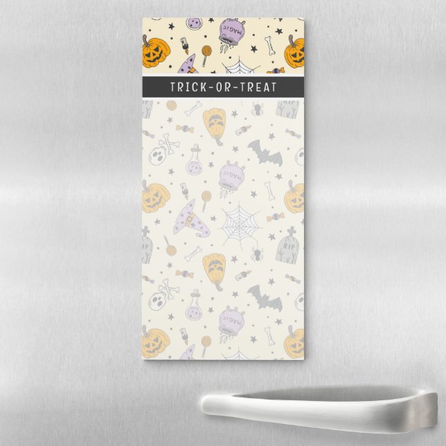 Cute Halloween Pattern Magnetic Notepad (In Situ)