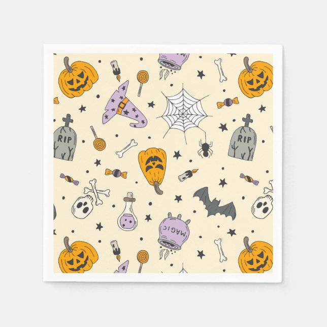 Cute Halloween Pattern Napkins (Front)