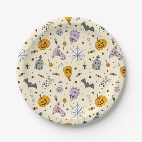 Cute Halloween Pattern Paper Plates