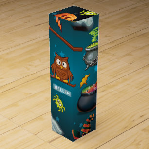 Cute Halloween pattern Personalized Wine Box