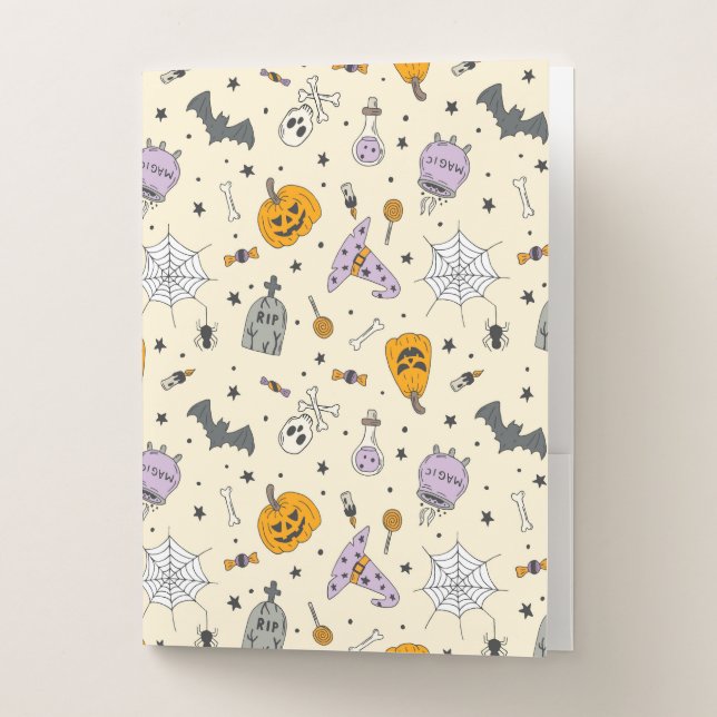 Cute Halloween Pattern Pocket Folder (Front)