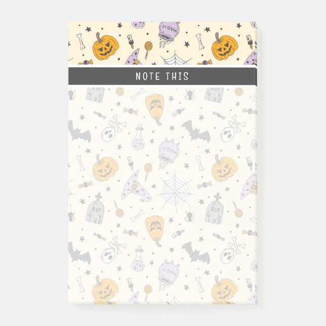 Cute Halloween Pattern Post-it Notes (Front)