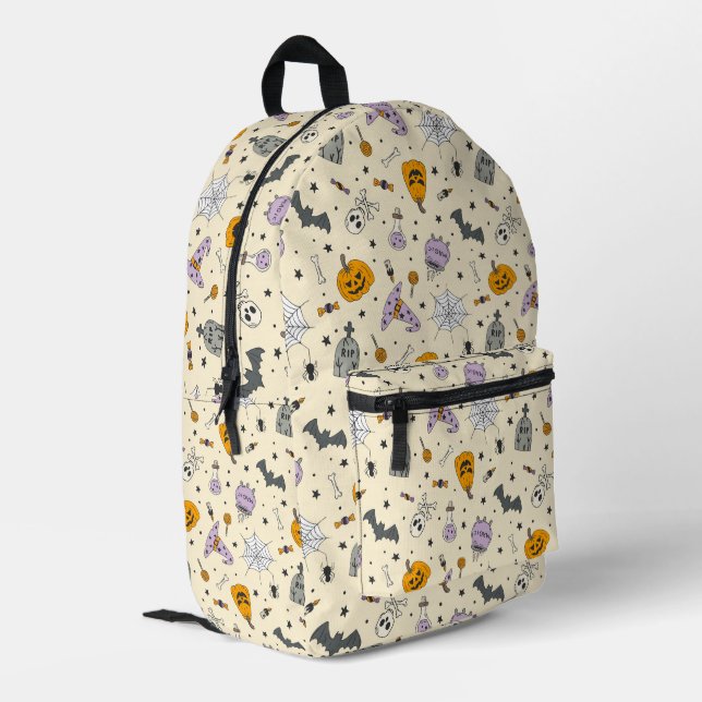 Cute Halloween Pattern Printed Backpack (Back Corner Left)