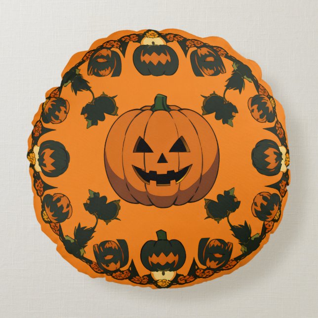 cute halloween pattern round pillow (Front)