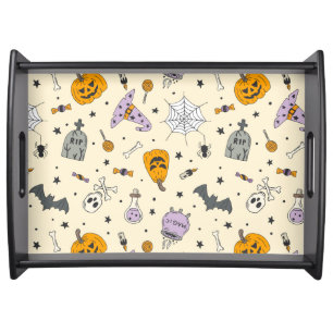 Cute Halloween Pattern Serving Tray