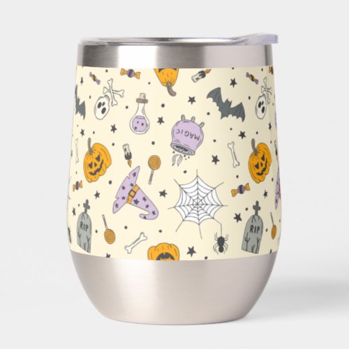 Cute Halloween Pattern Thermal Wine Tumbler