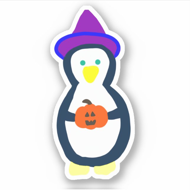 Cute Halloween Penguin  Sticker (Front)