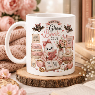 Cute Halloween Personalized Ghost Book Club Mug