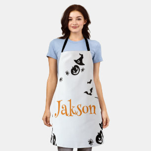 Cute Halloween Personalized Name Apron – Festive 