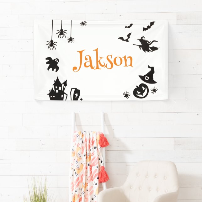 Cute Halloween Personalized Name Banner – Spooky  (Insitu)