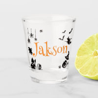 Cute Halloween Personalized Name Shot Glass