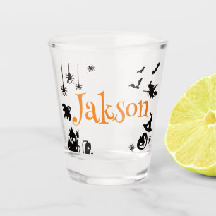 Cute Halloween Personalized Name Shot Glass