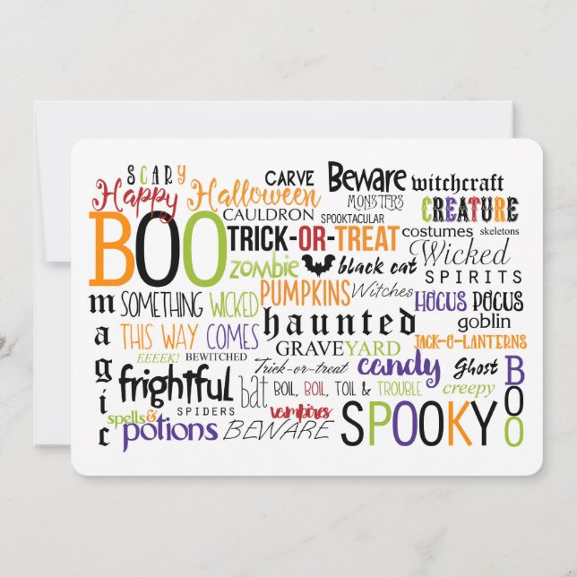 Cute Halloween Photo Card or Birthday Invitation (Back)