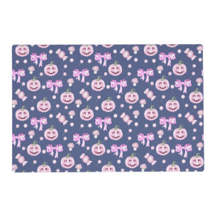 Cute Halloween Pink Pumpkin Pattern Placemat