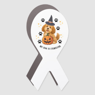 Cute Halloween Poodle Witch with Pumpkin Car Magnet