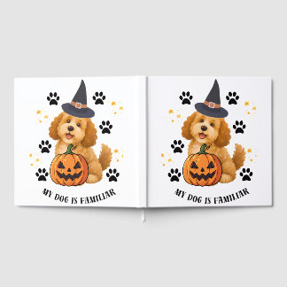 Cute Halloween Poodle Witch with Pumpkin Guest Book
