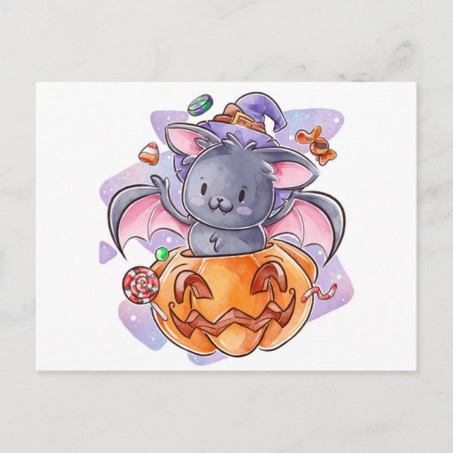 Cute Halloween Postcard (Front)