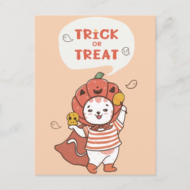 Cute Halloween Postcard (Front)