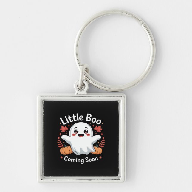 Cute Halloween Pregnancy Announcement Keychain (Front)