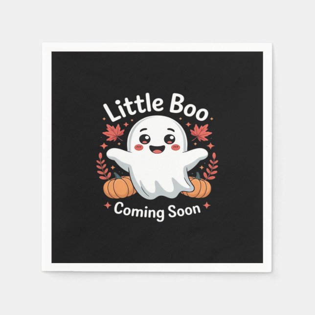 Cute Halloween Pregnancy Announcement Napkins (Front)